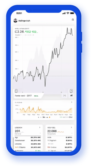 Realiuoju laiku rodoma kriptovaliutų statistika mobiliajame portfelio stebėjimo įrankyje